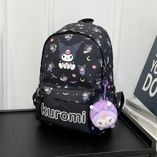 Mochila Sanrio Hello Kitty, Mochila tierna Kuromi Cinnamoroll, Mochila escolar de anime de dibujos animados, Morral informal para viajes de niña