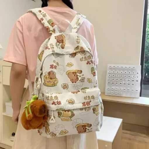 Mochila de Carpincho de dibujos animados Kawaii, divertida