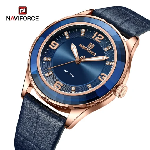 NAVIFORCE Reloj original de moda Pulsera de cuero