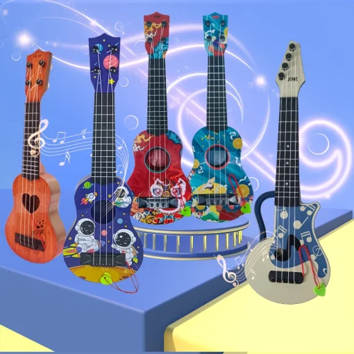 Niños pueden puntearse y tocar Yukrili, juego de guitarra para principiantes y instrumento musical