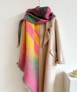 Nueva bufanda de invierno alargada y gruesa tipo pashmina suave