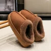 Nuevas zapatillas mullidas para hombre Invierno con suela gruesa para el interior antideslizante y calidez en casa con forro de piel para parejas