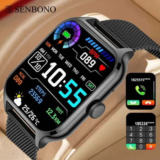 Nuevo SENBONO 1.91 Llamada Bluetooth Reloj Inteligente