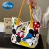 Nuevo bolso bandolera de gran capacidad de lona para mujer con dibujos animados de Mickey Pluto de Disney