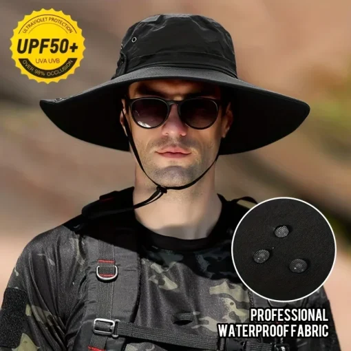 Nuevo impermeable Gorra pescador verano exterior protección solar transpirable