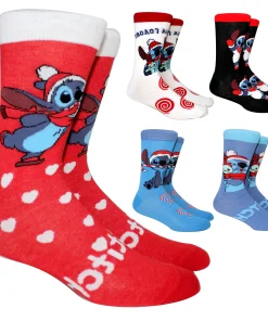 Nuevos calcetines navideños de dibujos animados de Stitch