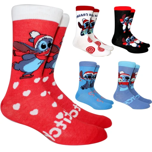 Nuevos calcetines navideños de dibujos animados de Stitch