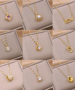 Nuevos collares de zirconio de lujo ligero para mujeres