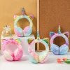 Orejeras de felpa suave de unicornio de colores para niños