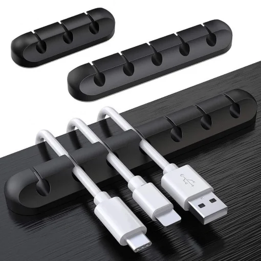 Organizador de cables USB de silicona, enrollador de cables