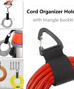 Organizador y soporte de cables con hebilla triangular