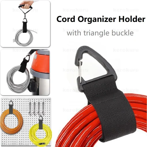 Organizador y soporte de cables con hebilla triangular