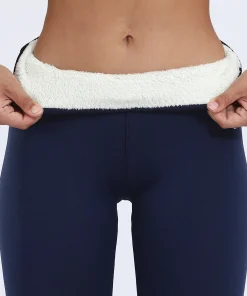 Pantalón de felpa grueso cálido de invierno para mujer