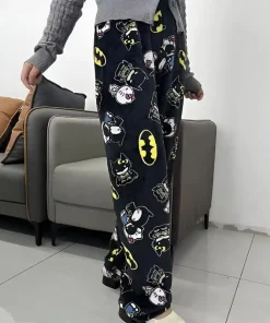 Pantalón de pijama Sanrio Y2k Hello Kitty Batman