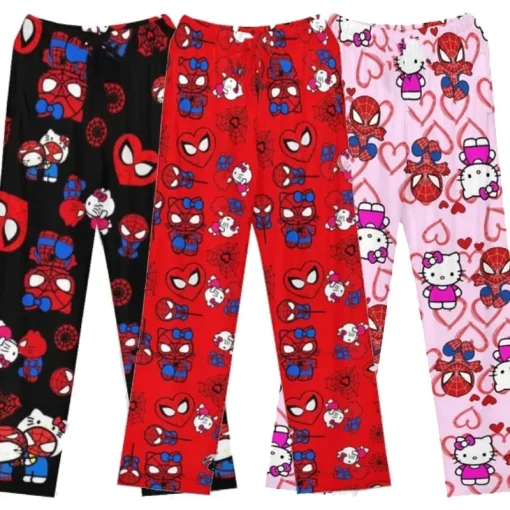 Pantalón suelto de pijama de algodón Hello KittySpider-man