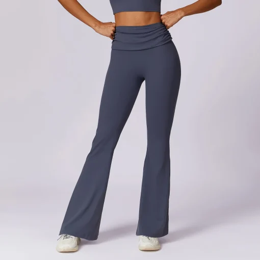 Pantalón yoga ancho y suelto plisado para mujer