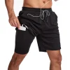 Pantalóncorto de entrenamiento 2 en 1, 18 cm, GITF, para hombre, secado rápido