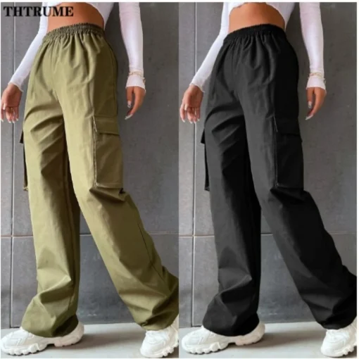 Pantalones Cargo Vintage Streetwear Moda Mujer