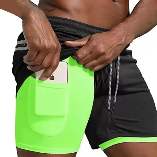 Pantalones Cortos Deportivos para Hombre 2 en 1