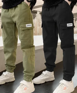 Pantalones cargo guapos para niños de primavera y otoño