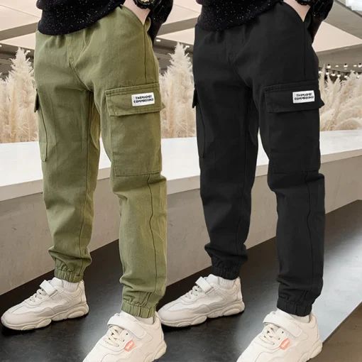 Pantalones cargo guapos para niños de primavera y otoño