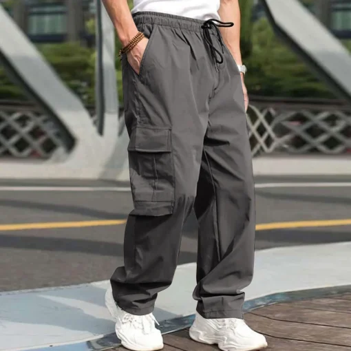 Pantalones cargo multibolsillos nuevos de otoño