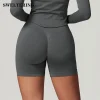 Pantalones cortos fitness sin costuras para mujeres