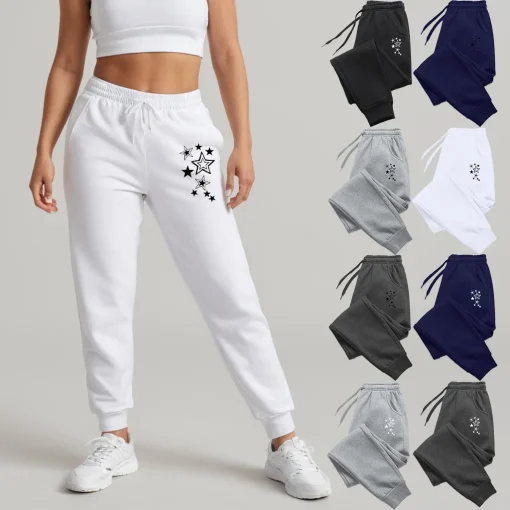 Pantalones de entrenamiento blancos para mujer