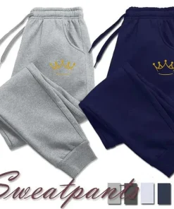 Pantalones de hombre con estampado de corona dorada