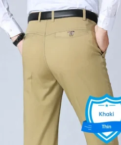 Pantalones de traje formales de otoño fino 100 % algodón para hombre