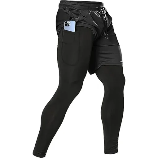 Pantalones deportivos 2 en 1 para hombre