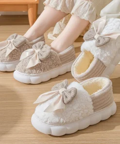 Pantuflas de Peluche de Invierno para Mujer