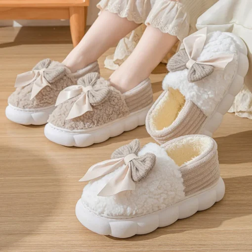 Pantuflas de Peluche de Invierno para Mujer