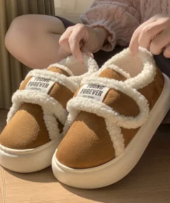 Pantuflas de algodón cálido para mujer hombre