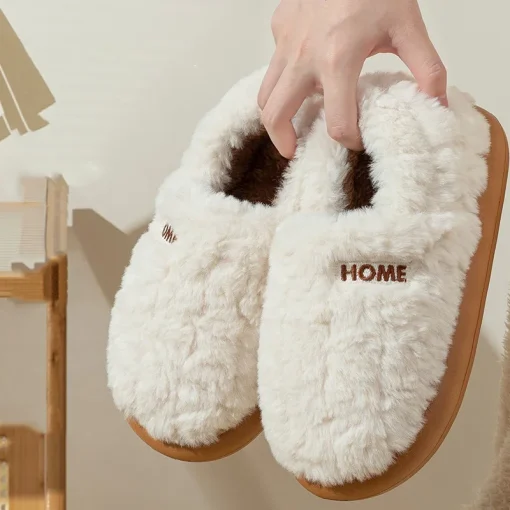 Pantuflas de felpa nuevas de invierno para mujer