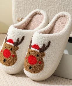 Pantuflas de invierno con forro de peluche para mujer