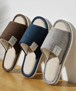 Pantuflas de lino para hombre de primavera y otoño