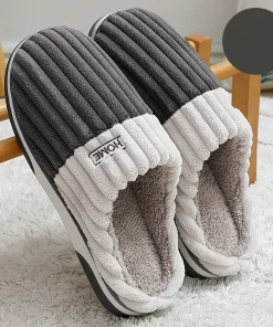 Pantuflas de piel Shevalues para hombre, cálidas y esponjosas