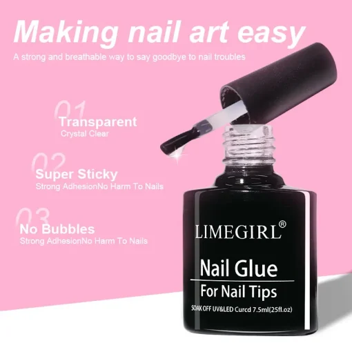 Pegamento de gel para uñas Limegirl, 7,5 ml