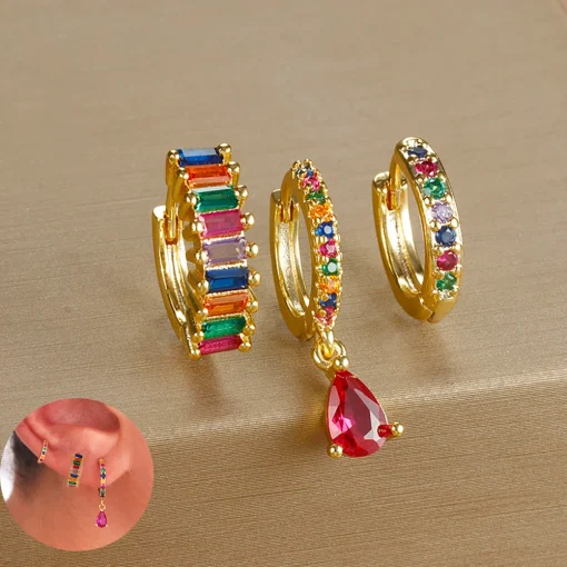 Pendientes aro mujer acero inoxidable brillantes