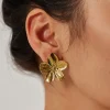 Pendientes de mariposa de acero inoxidable, a la moda