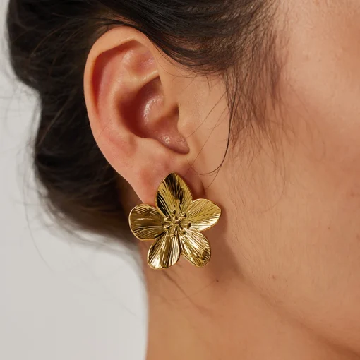 Pendientes de mariposa de acero inoxidable, a la moda