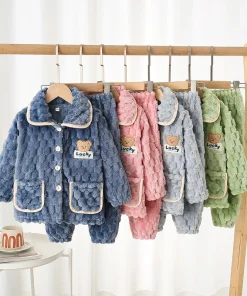 Pijama Grueso de Niños Acolchado Cálido de Invierno