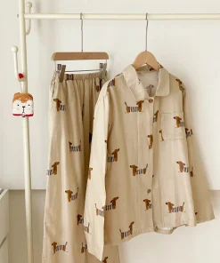 Pijama de mujer 100% algodón, estampado Dachshund