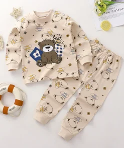 Pijamas de otoño y primavera para bebés, conjunto de 2 piezas