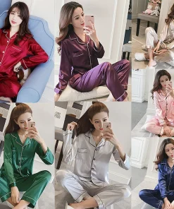 Pijamas mujer otoño invierno seda elástica