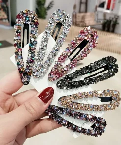 Pinza para el pelo hueca de lujo de diamantes de colores