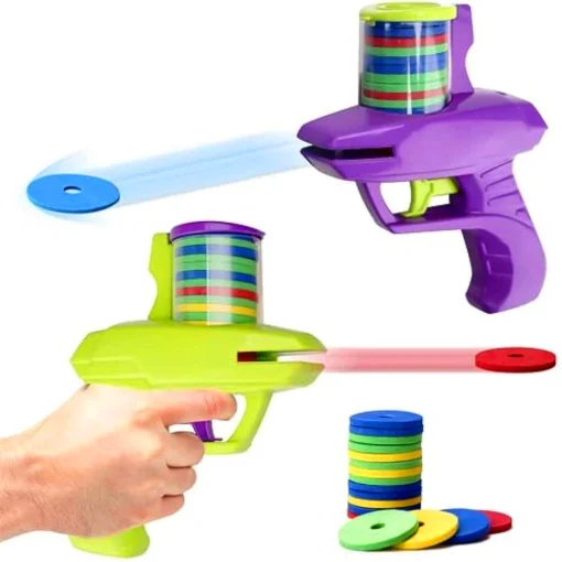 Pistola de espuma de disco volador para juegos al aire libre para niños