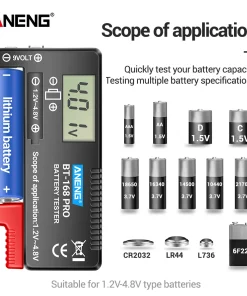 Probador de capacidad de batería de litio digital ANENG BT-168 PRO