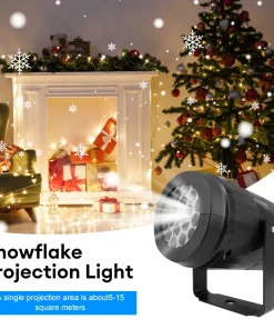 Proyector de copo de nieve LED dinámico para Navidad